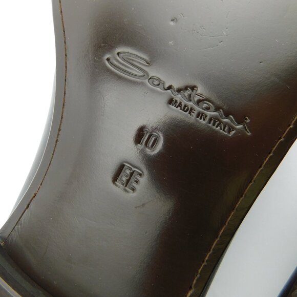 New SANTONI Brown Leather Slip-on Penny Loafers 10 EE main image 5